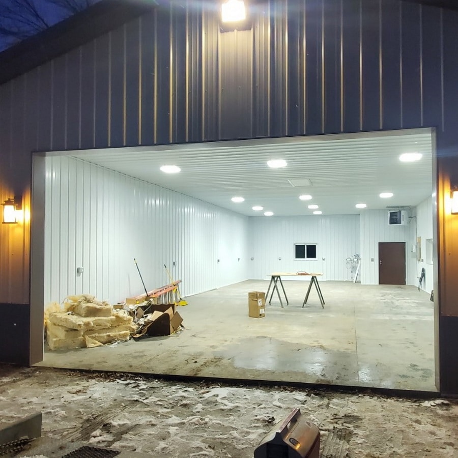 Garage Workshop With Led Lights