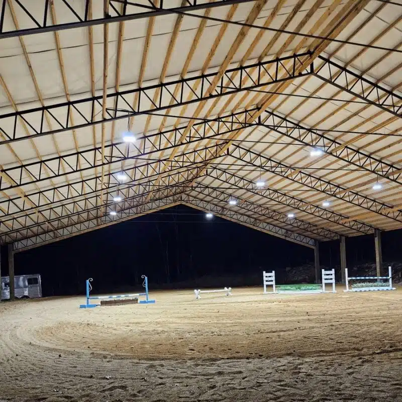 LED UFO High Bays installed in Horse Arena