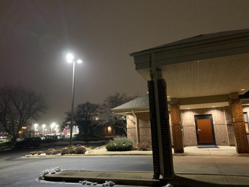 Led Retrofit Kits Installed In Parking Lot Fixture