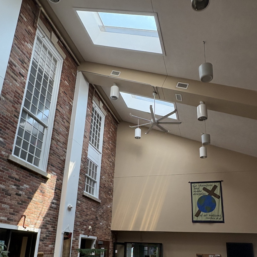 Commercial Ceiling Fan Installed in Church