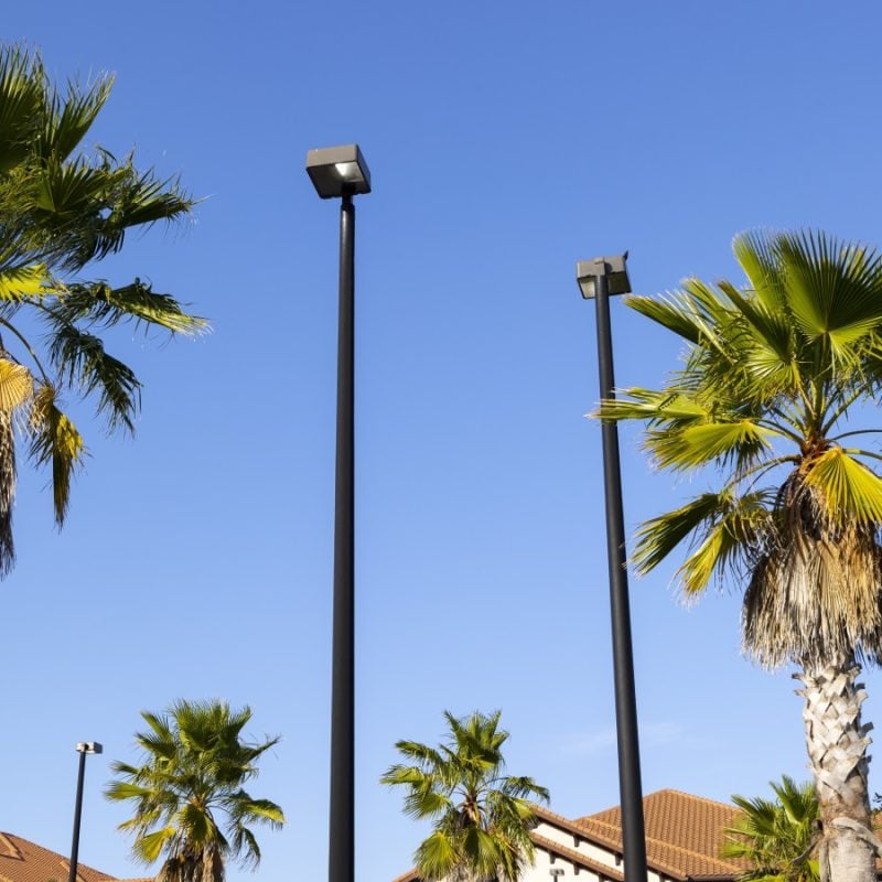 Round Tapered Fiberglass Pole Anchor Base 5 EPA at 100 MPH