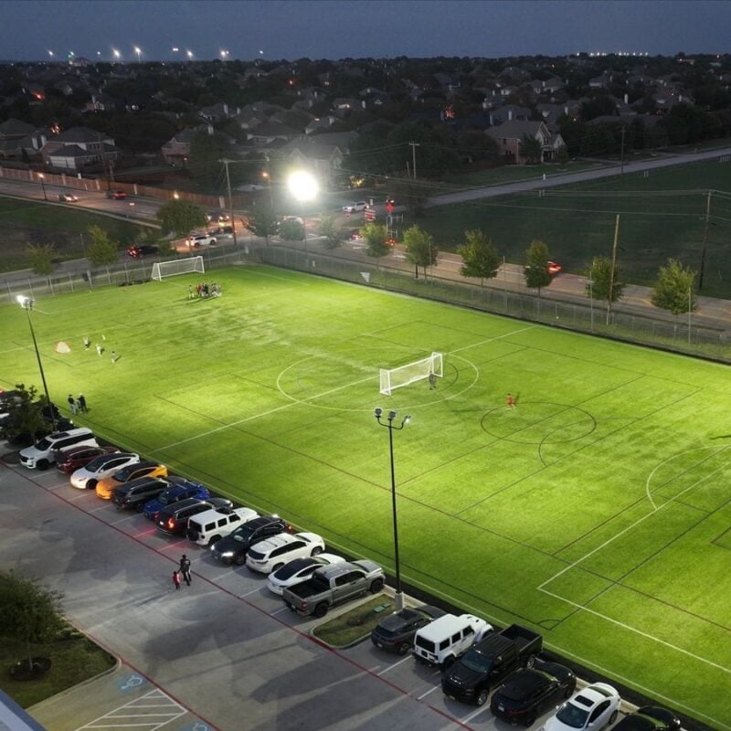 Soccer Field Lit up with LED Lighting