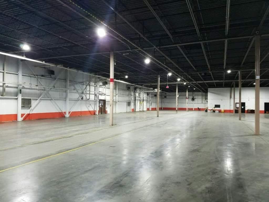 warehouse lighting after conversion