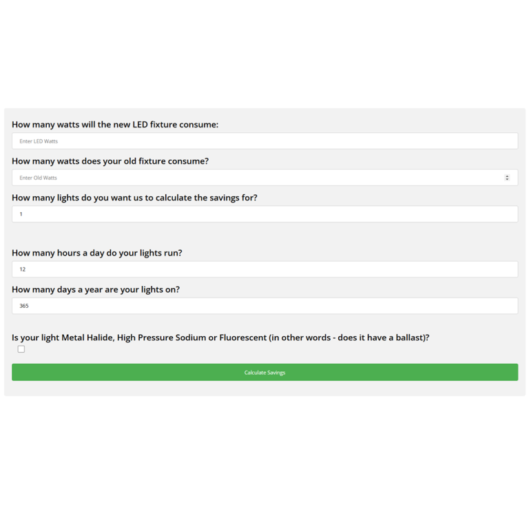 Led Energy Savings Calculator